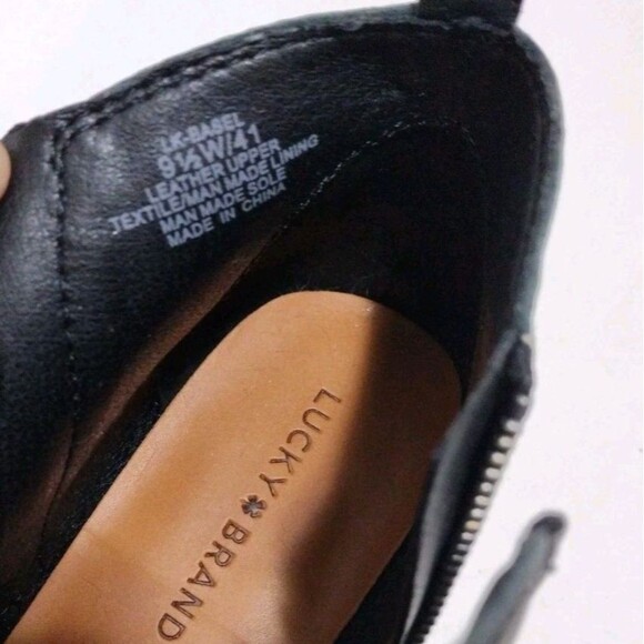 Lucky Brand 9.5W LK-BASEL Black Glove Nappa Side-Zip Ankle Bootie Boots NIB - Picture 12 of 16